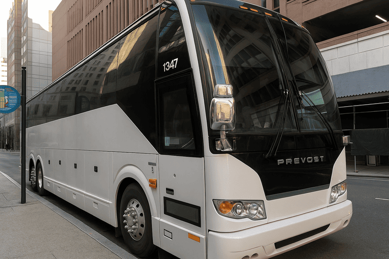 a Charter Bus Rental Palatine coach bus